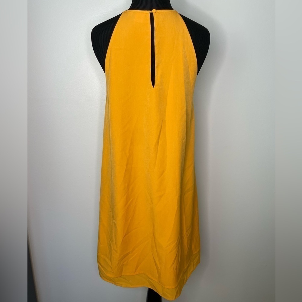 Simons bright yellow high neck keyhole mini dress - Picture 3 of 8